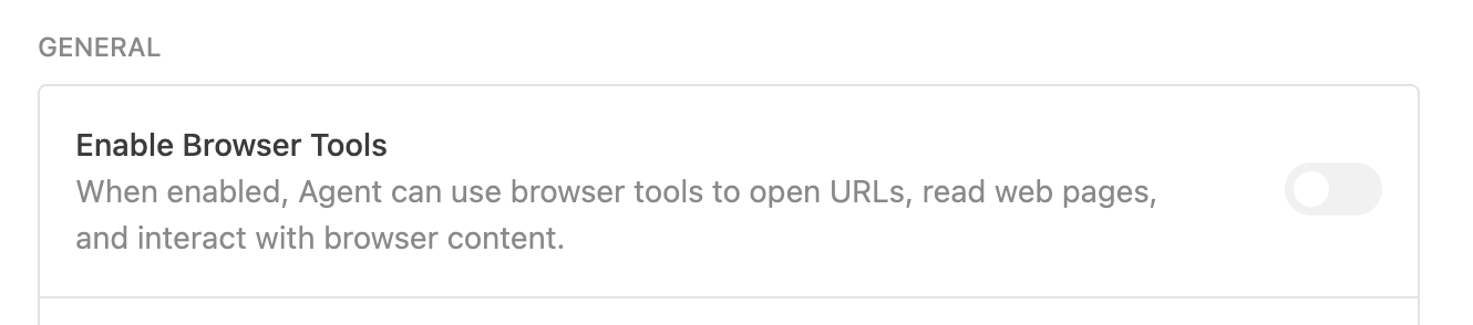Enable Browser Tools