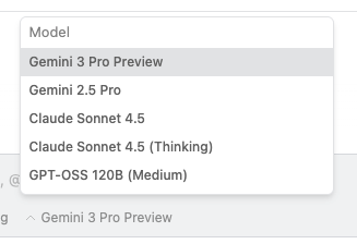 Model Selector Drop Down