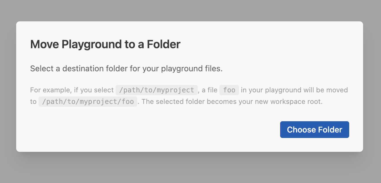 Playground Move Modal