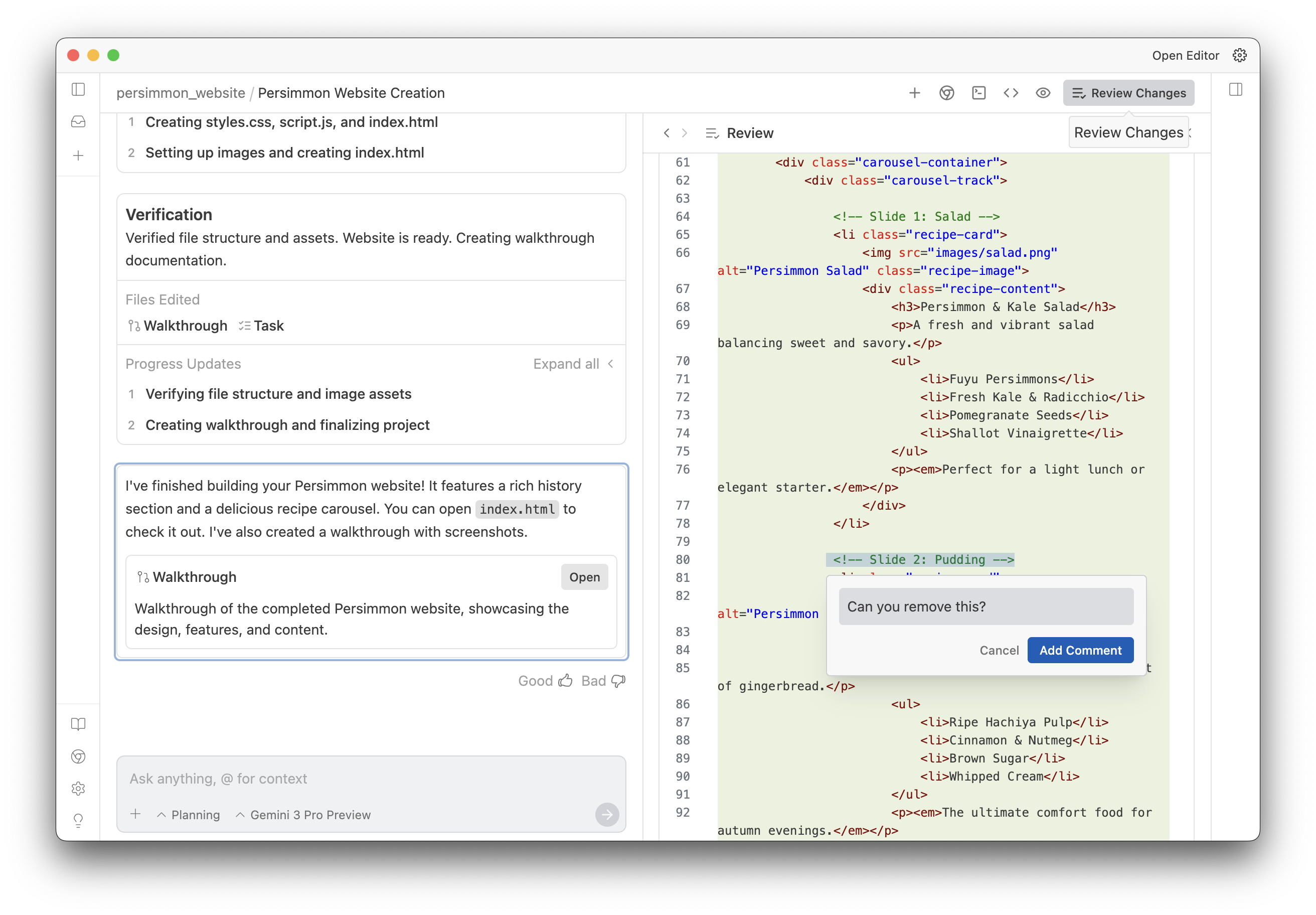 Editor Review Changes